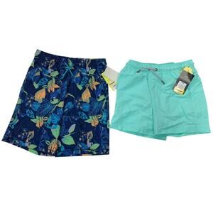 Lot of 2 New Art Class All in Motion Boys Medium Tropical Swim Trunk Shorts
